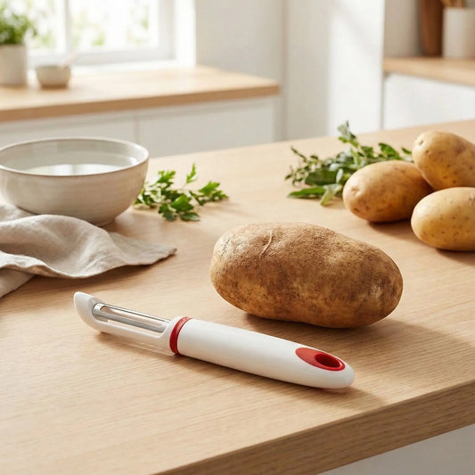 econome avec une lame pivotante pour s'ajuster aux courbes des aliments