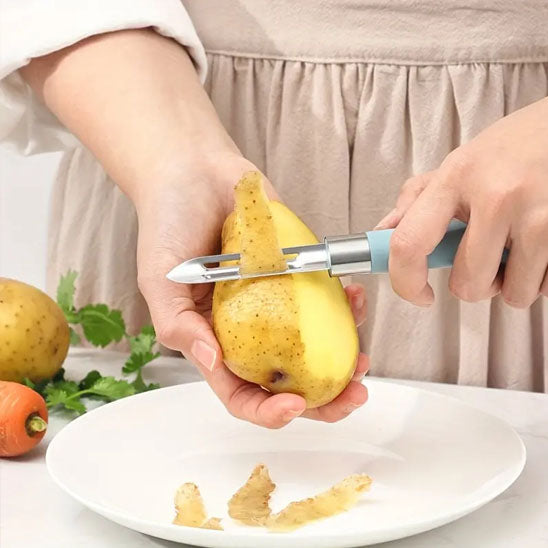econome pour eplucher des pommes de terre et s'adapte a tout les legumes